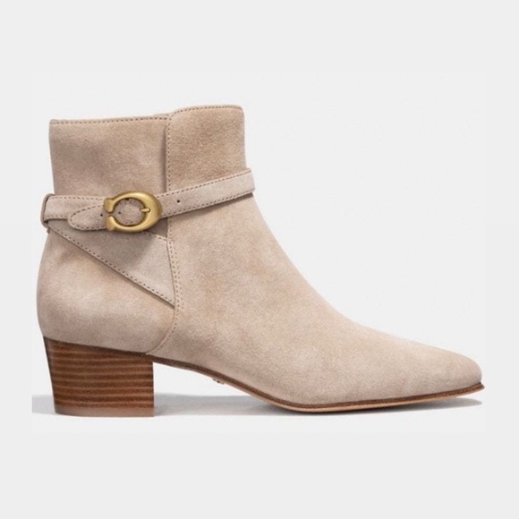Coach Chrystie Suede Bootie | Size 7.5 | Oat - Picture 1 of 16